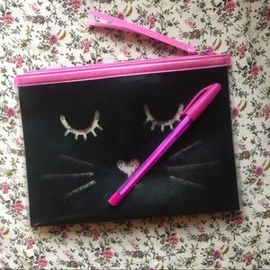 H&M cat zipper pouch